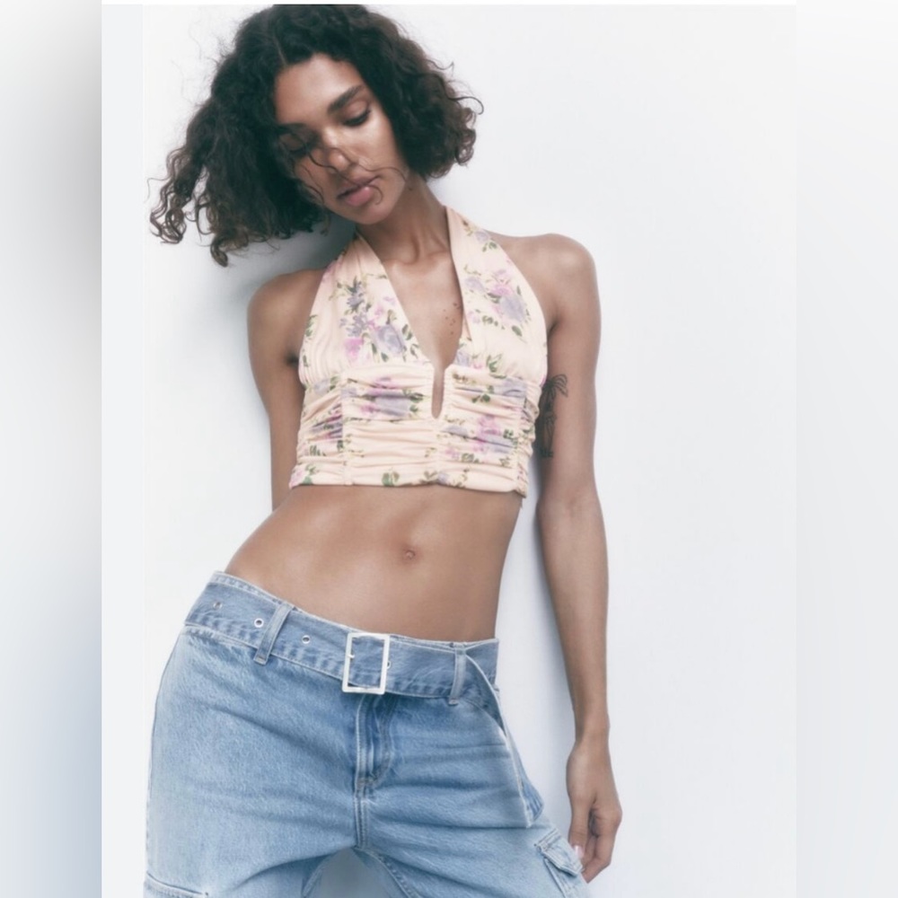 3/$25 Zara floral halter top